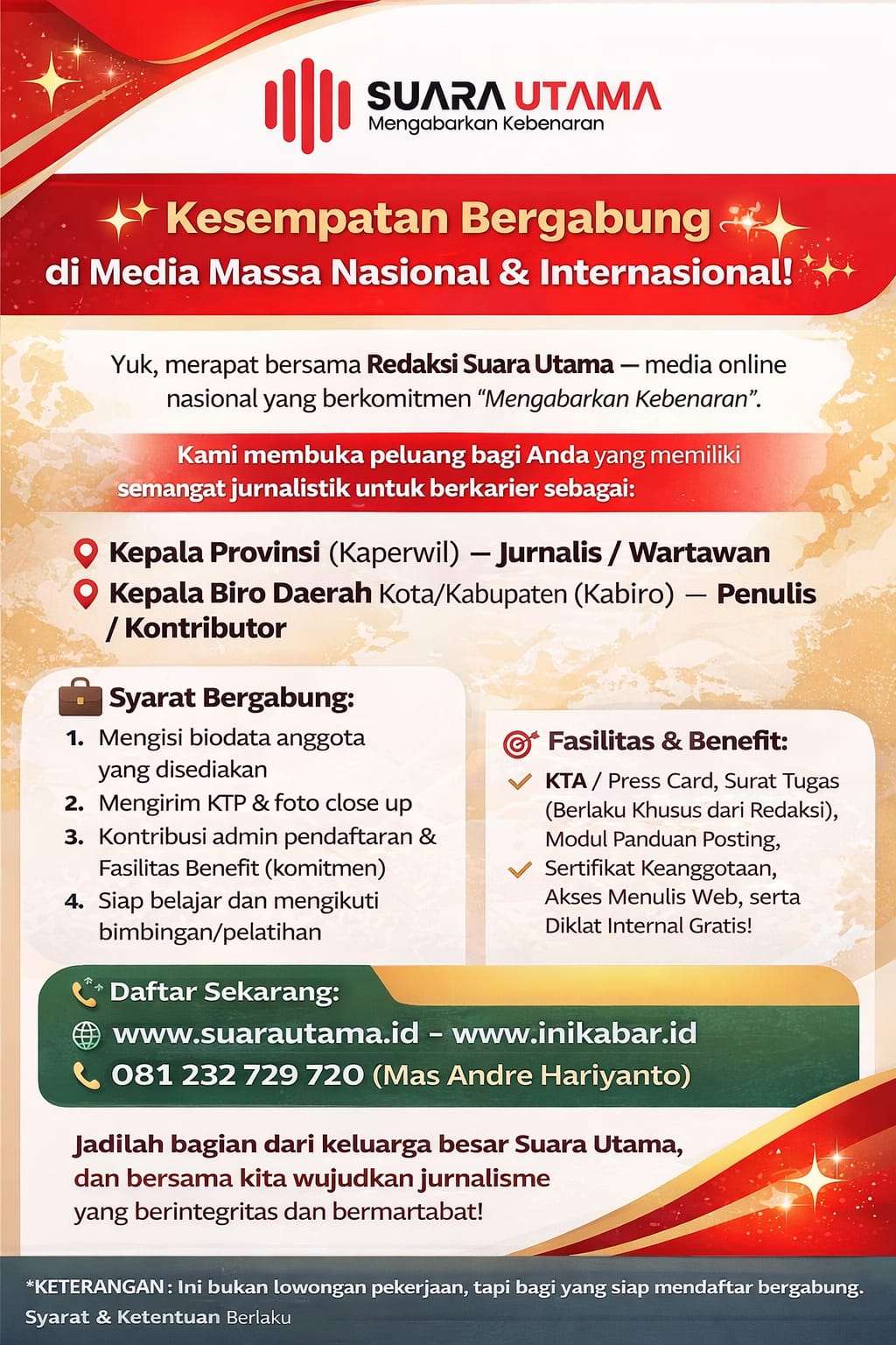 Lowongan Wartawan dan Jurnalis Dibuka di Seluruh Indonesia