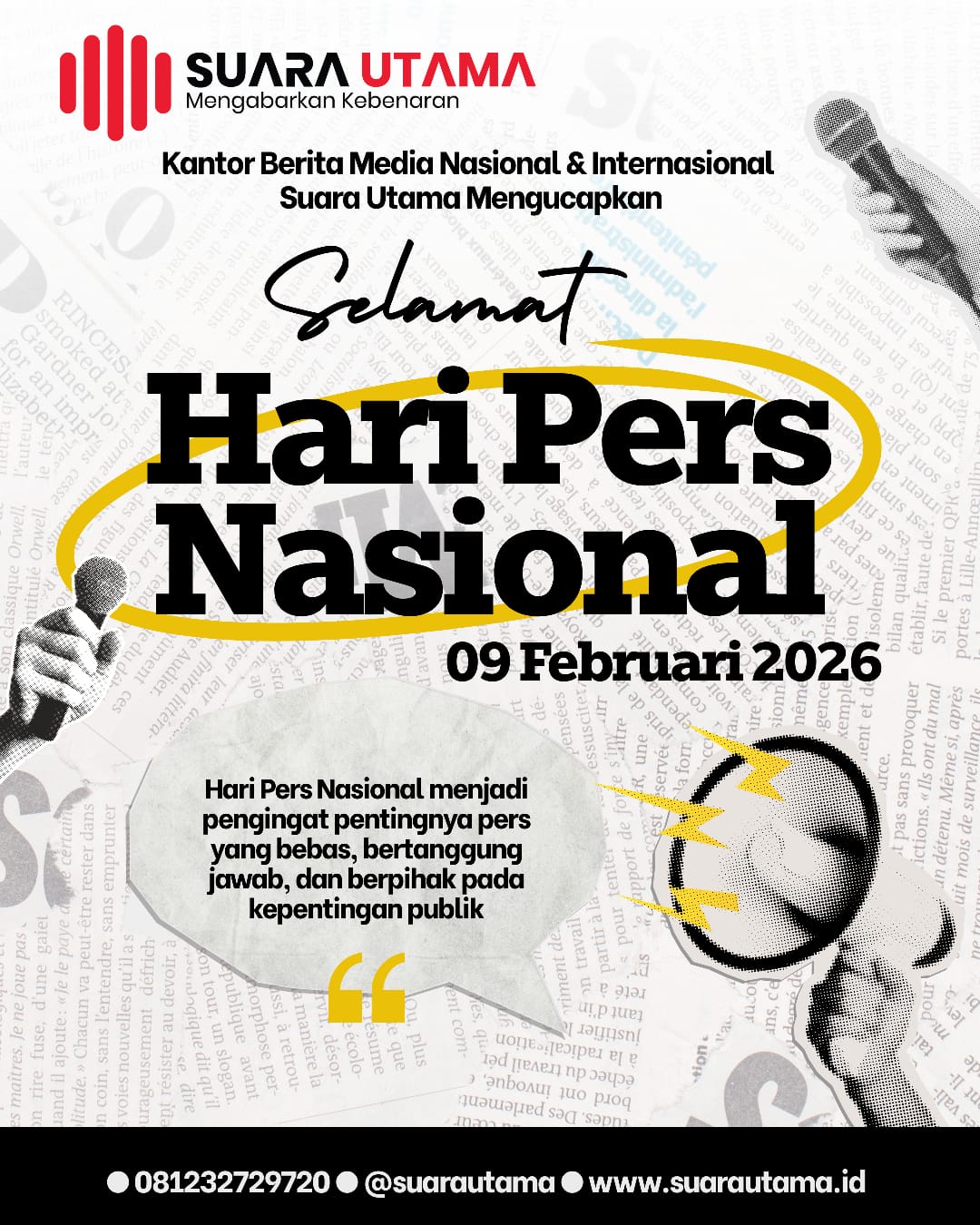 Gambar: Suara Utama Peringati Hari Pers Nasional 9 Februari 2026 (Andre Hariyanto/SUARA UTAMA)