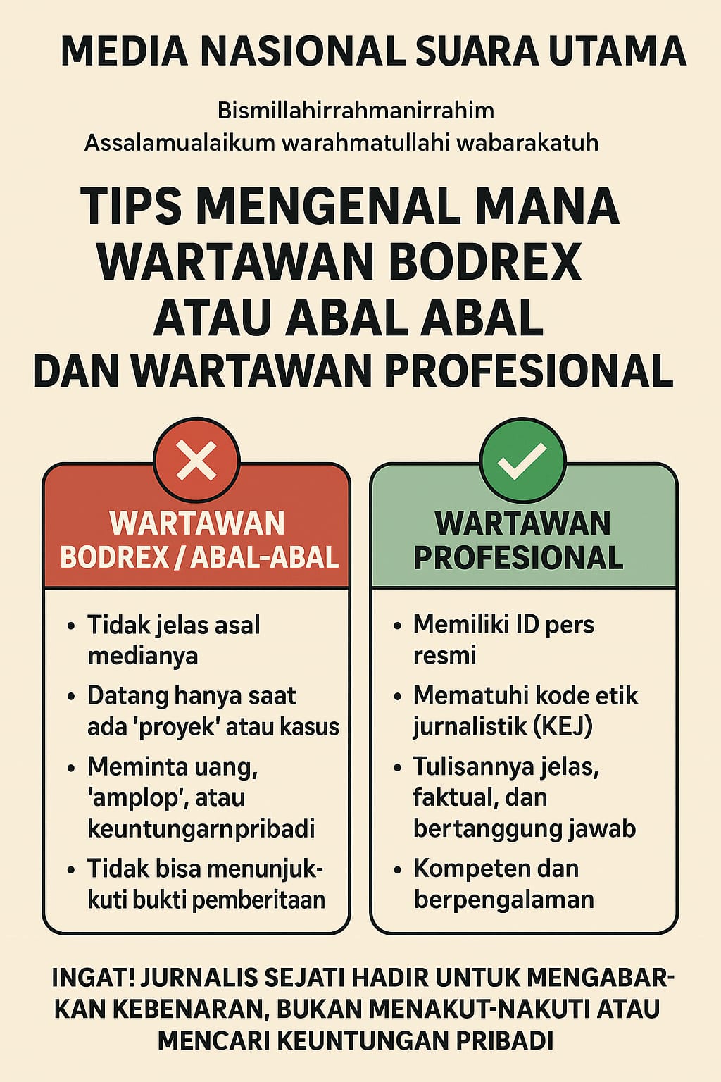 FOTO: Mengenal Ciri-Ciri Wartawan Resmi dan Oknum yang Mengatasnamakan Pers (Andre Hariyanto/SUARA UTAMA)