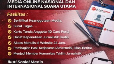 FOTO: Kesempatan Bergabung di Media Nasional dan Internasional SUARA UTAMA Terbuka untuk Jurnalis dan Penulis di Seluruh Indonesia (Andre Hariyanto/SUARA UTAMA)