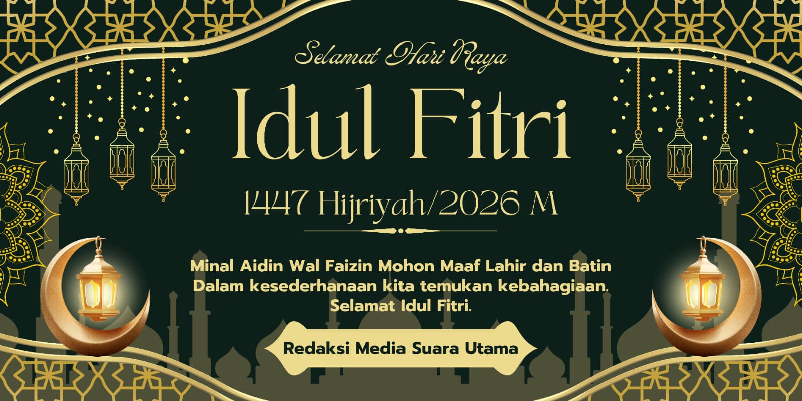 Lebaran Berbeda! Gontor dan Muhammadiyah Rayakan Idulfitri Jumat dan Pemerintah Sabtu 3 FOTO: Redaksi Media Nasional Internasional Suara Utama dan Lembaga AR Learning Center mengucapkan Selamat hari raya idul Fitri 1447H (Andre Hariyanto/SUARA UTAMA)