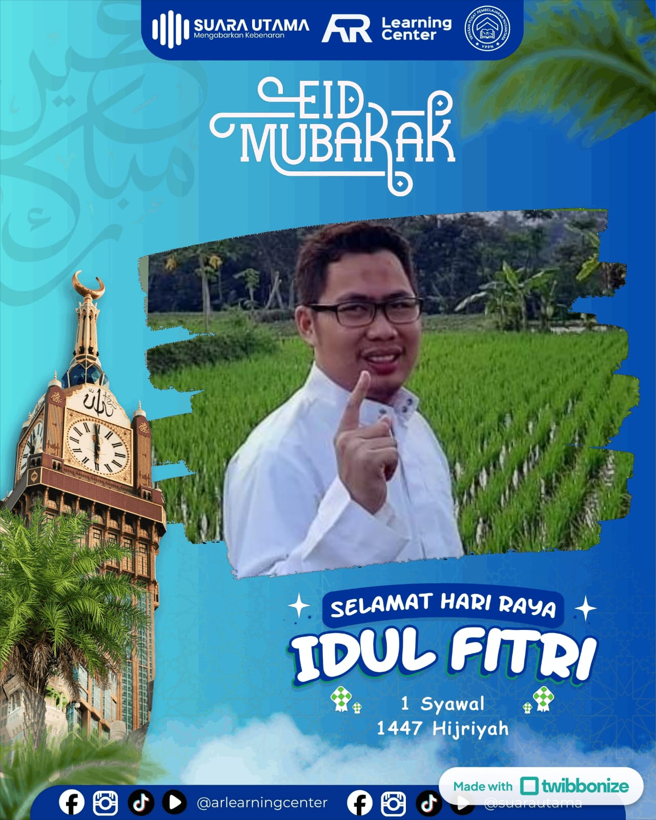 FOTO: Redaksi Media Nasional Internasional Suara Utama dan Lembaga AR Learning Center mengucapkan Selamat hari raya idul Fitri 1447H (Andre Hariyanto/SUARA UTAMA)