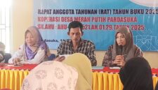 Pengurus KDKMP,BA KDKMP, Pengawas KDKMP, Pendamping Desa Saat RAT Berlangsung Pada KDKMP Pardasuka