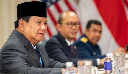 indonesian defense minister prabowo subianto during a bilateral exchange at 895991