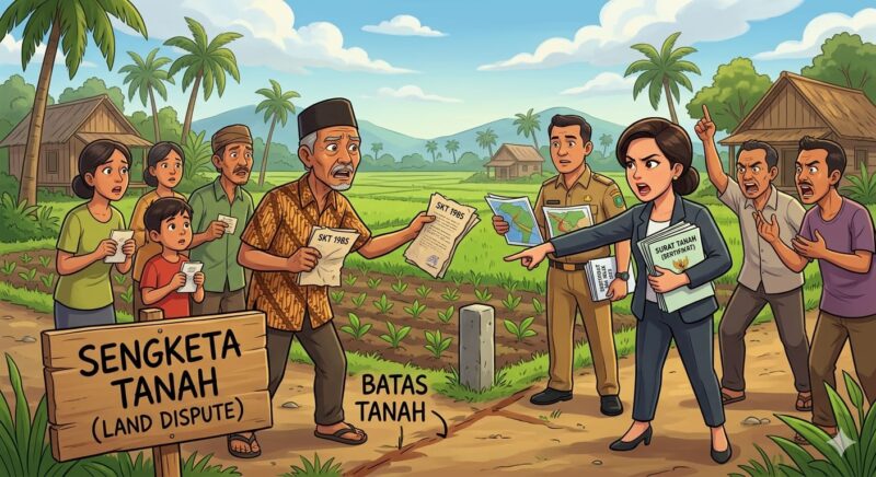 Gambar ilustrasi Sengketa lahan Masyarakat dan Perusahaan