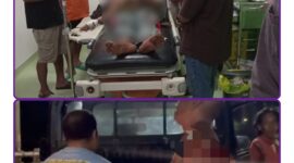 Foto Ramli (50) harus dilarikan ke ruang darurat setelah menjadi korban penikaman (R.Salam)