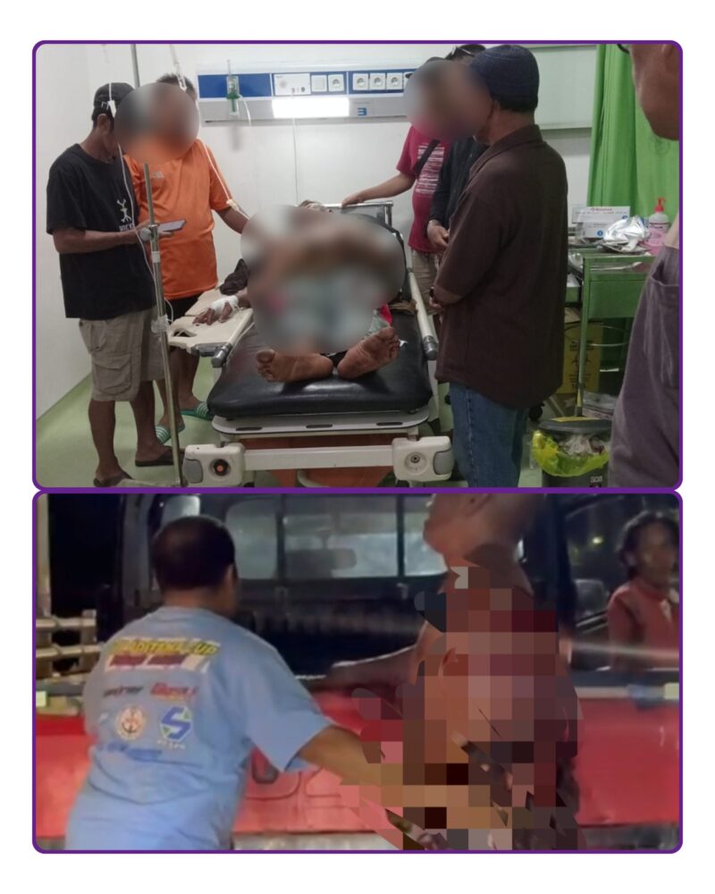 Foto Ramli (50) harus dilarikan ke ruang darurat setelah menjadi korban penikaman (R.Salam)