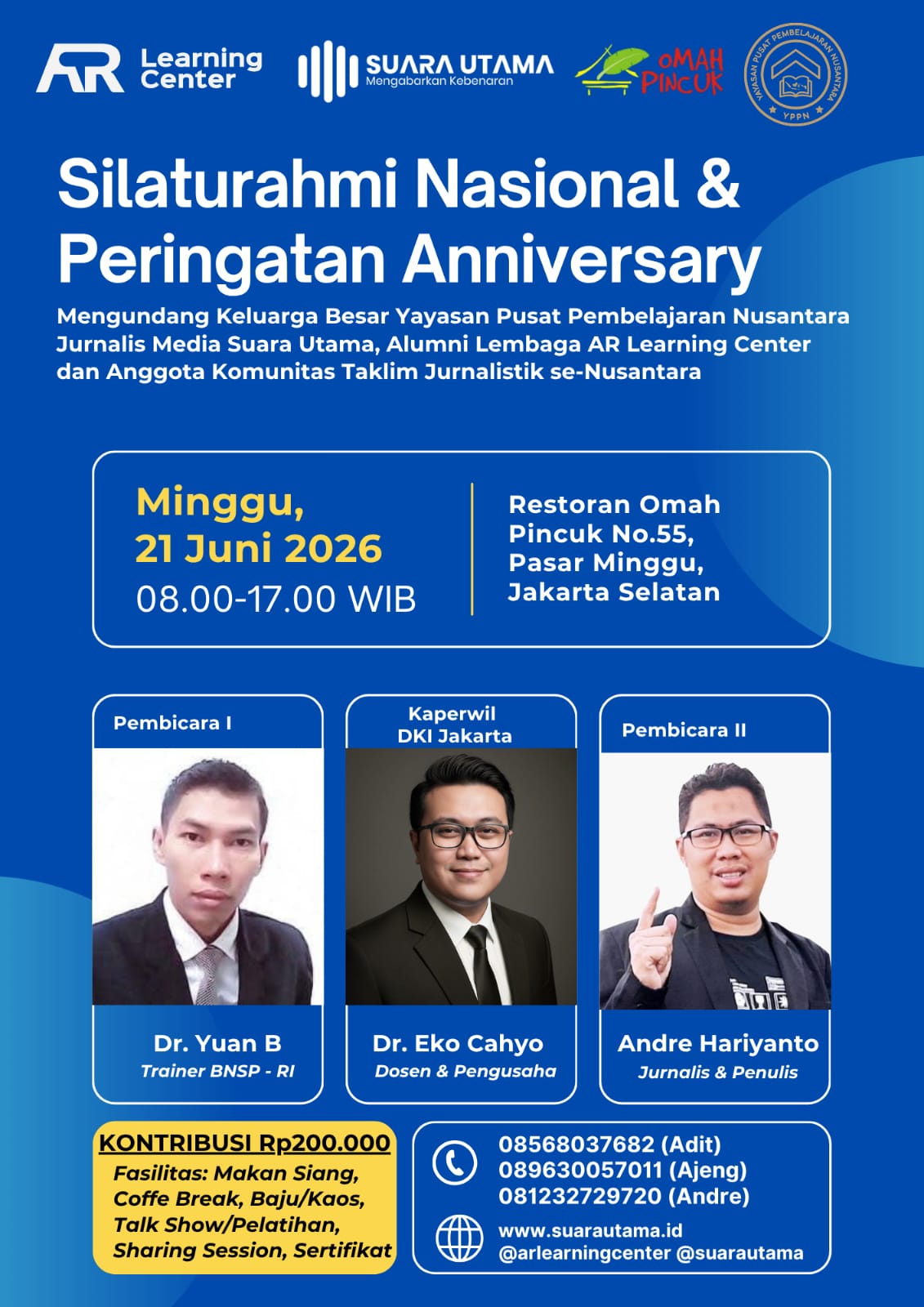 FOTO: Silatnas & Anniversary, Suara Utama dan AR Learning Center Gelar Agenda Nasional Perkuat Profesionalisme (Dok.Pribadi/SUARA UTAMA)