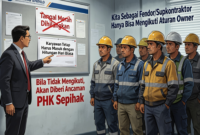 Foto ilustrasi pekerja dipaksa masuk dihari libur/tanggal merah. bila tidak mengikuti aturan perusahan amcaman PHK.