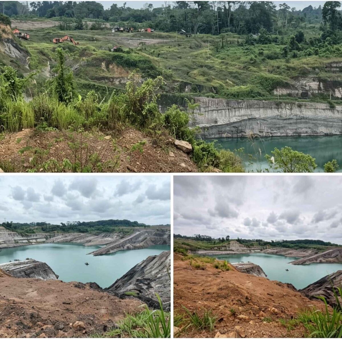 lubang raksasa bekas tambang yang tidak direboisasi. dan akan menjadi ancaman ,untuk masa depan.