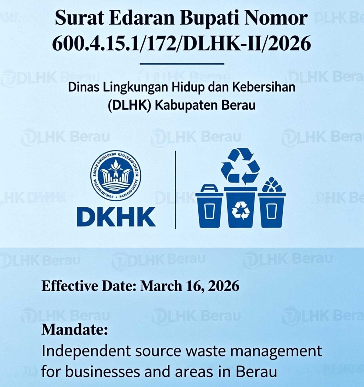 Surat Edaran DLHK Berau 