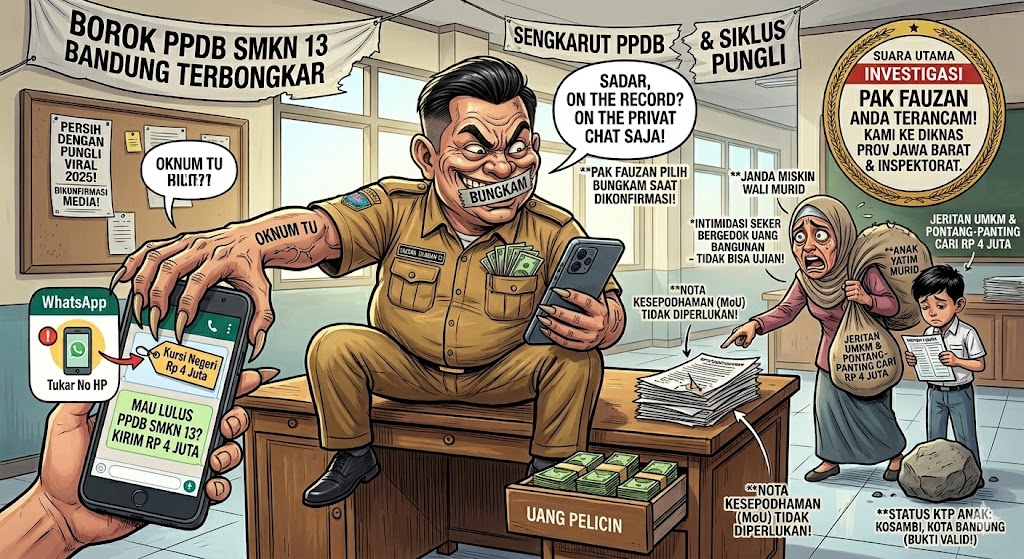 Ilustrasi Oknum Petugas Sekolah yang Memanfaatkan Moment PPDB saat Penerimaan Siswa Baru.