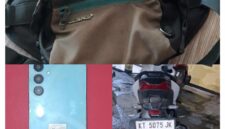 foto barang bukti(BB), 1 unit sepeda motor, hp, tas slempang