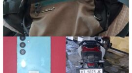 foto barang bukti(BB), 1 unit sepeda motor, hp, tas slempang