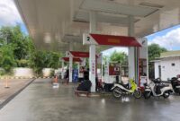 FOTO: Salah satu SPBU dijalan Ahmad Yani, kecamatan Simpang Empat, Kabupaten Banjar, Kalimantan Selatan (Ahmad Arbani/SUARA UTAMA)