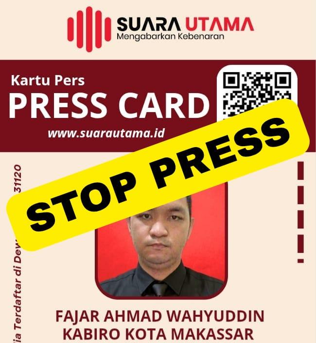FOTO: Pemberitahuan Resmi STOP PRESS Media Suara Utama Atas Nama Fajar Ahmad Wahyuddin (Dok. Pribadi/SUARA UTAMA)