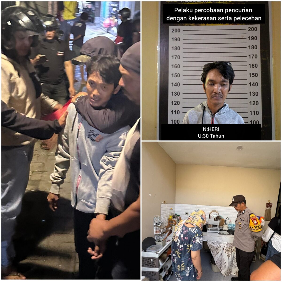 Pelaku percobaan pencurian dengan kekerasan disertai dugaan pelecehan terhadap seorang perempuan berhasil diamankan Unit Resmob Polsek Manggala kurang dari 24 jam setelah kejadian, Jumat (19/6/2026).