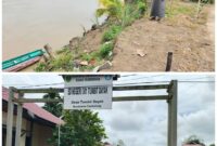 Foto salah satu warga yang menunjukkan longsong di tumbit dayak 