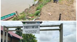Foto salah satu warga yang menunjukkan longsong di tumbit dayak 