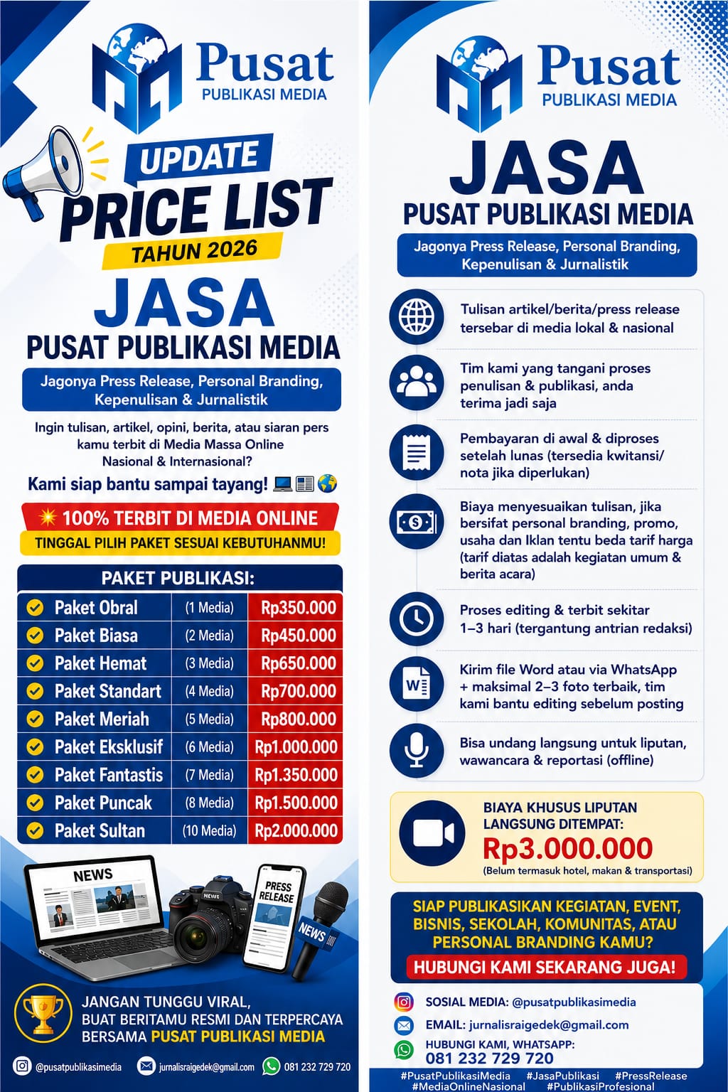 FOTO: Pusat Publikasi Media Hadirkan Layanan Publikasi Profesional untuk Press Release, Personal Branding, dan Berita Online (Dok. Internal/SUARA UTAMA)