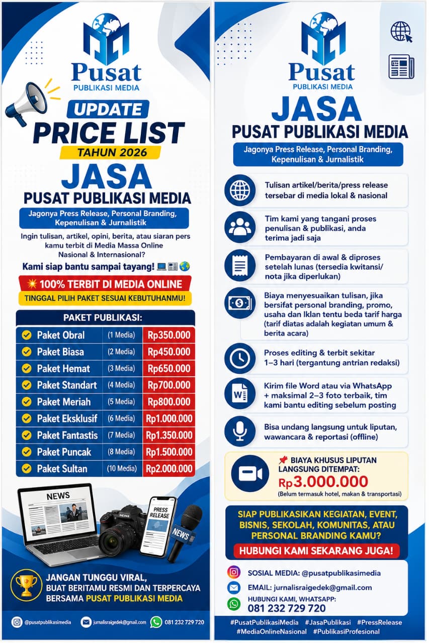 FOTO: Pusat Publikasi Media Hadirkan Layanan Publikasi Profesional untuk Press Release, Personal Branding, dan Berita Online (Dok. Internal/SUARA UTAMA)