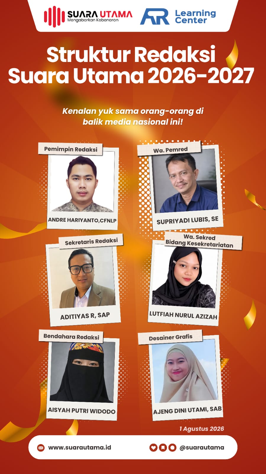 Suara Utama Perkuat Manajemen Redaksi Periode 2026–2027