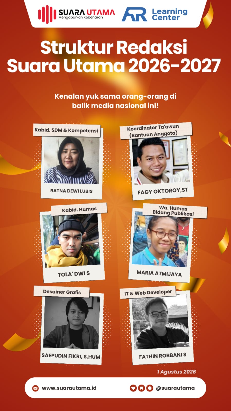 Suara Utama Perkuat Manajemen Redaksi Periode 2026–2027