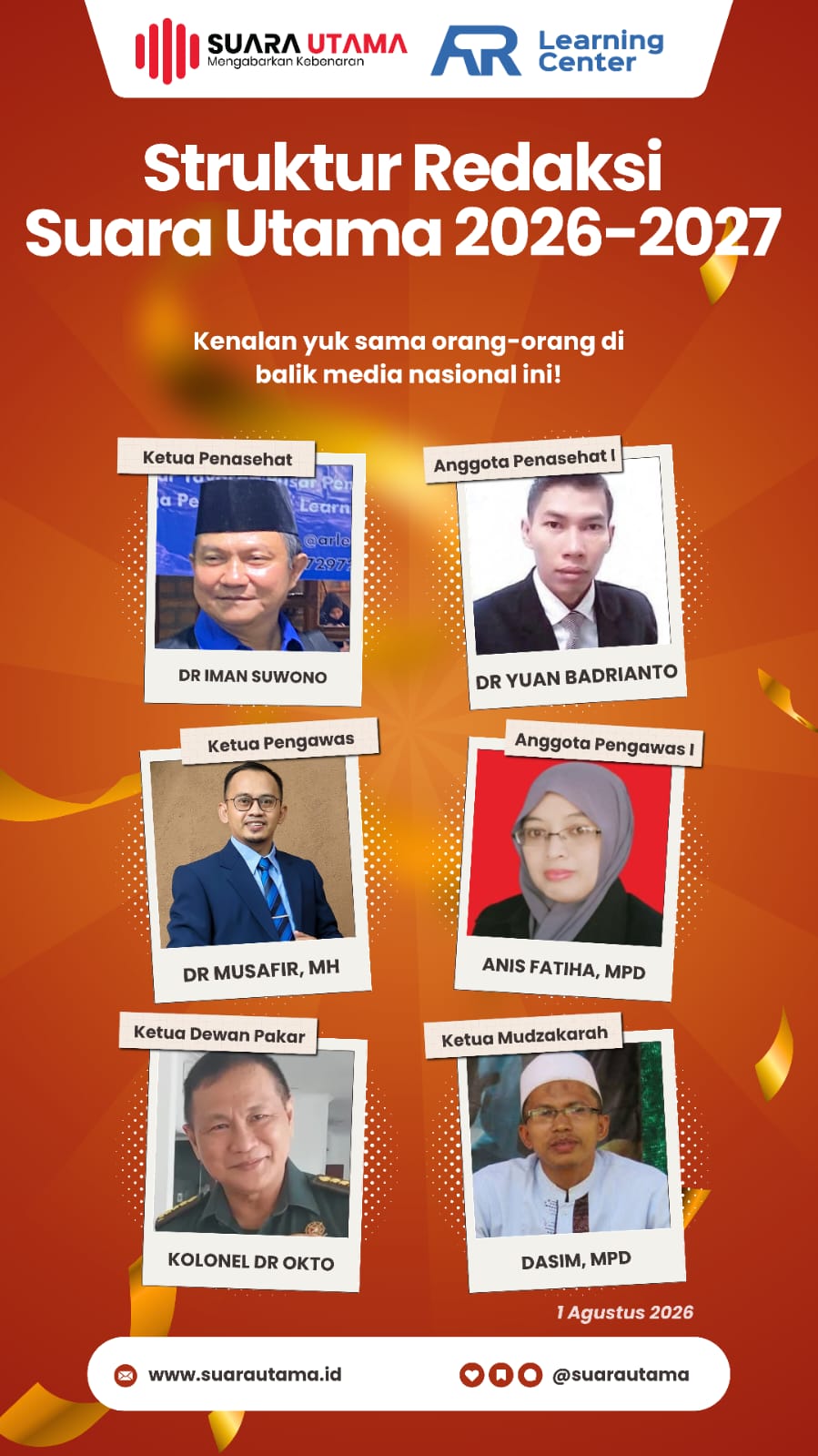 Suara Utama Perkuat Manajemen Redaksi Periode 2026–2027
