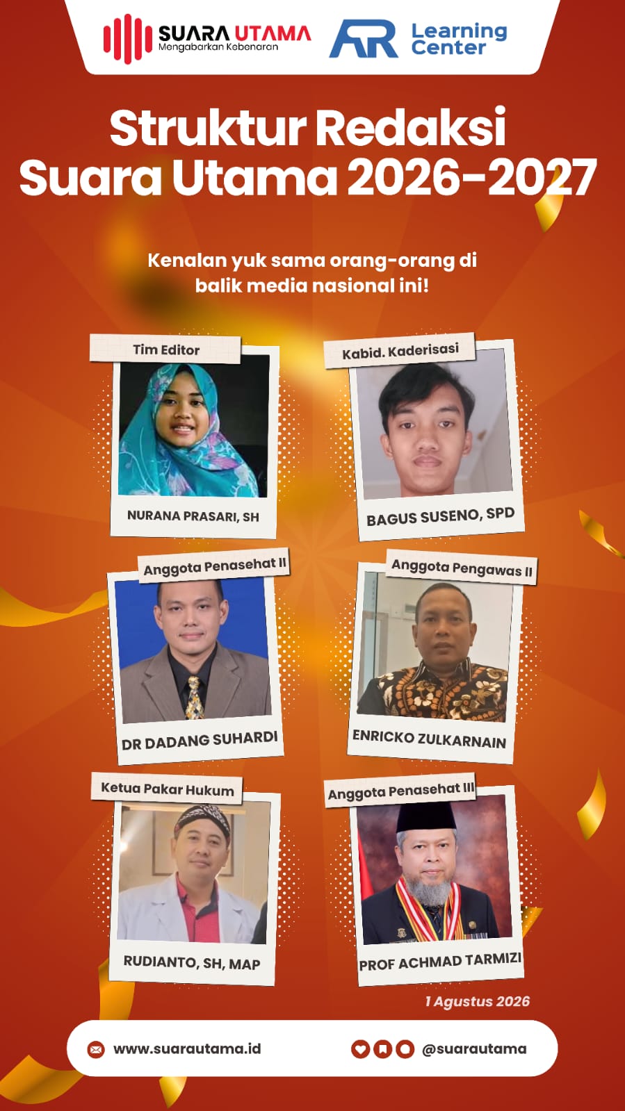 Suara Utama Perkuat Manajemen Redaksi Periode 2026–2027