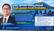 FOTO: Lima Jurnalis Hilang Kontak Saat Liputan Anak Gunung Krakatau, Founder Yayasan Suara Utama Indonesia Andre Hariyanto Ajak Insan Pers Panjatkan Doa (Andre Hariyanto/SUARA UTAMA)