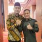 FOTO: Ketua Dewan Pakar Media SUARA UTAMA Kolonel (Purn) Oktovianus Karundeng bersama Staf Khusus Menteri Agama H. Gugun Gumilar, Ph.D., dalam pertemuan silaturahmi dan diskusi di Hotel Novotel Pulomas, Jakarta, Jumat (30/10/2026). (Dok. Istimewa/SUARA UTAMA).