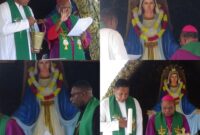 Uskup Timika Bernadus Pemberkatan  Goa Maria di Paroki Idakebo